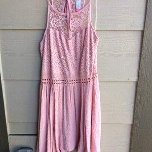 No Boundaries Pink Lace Halter Dress NWT